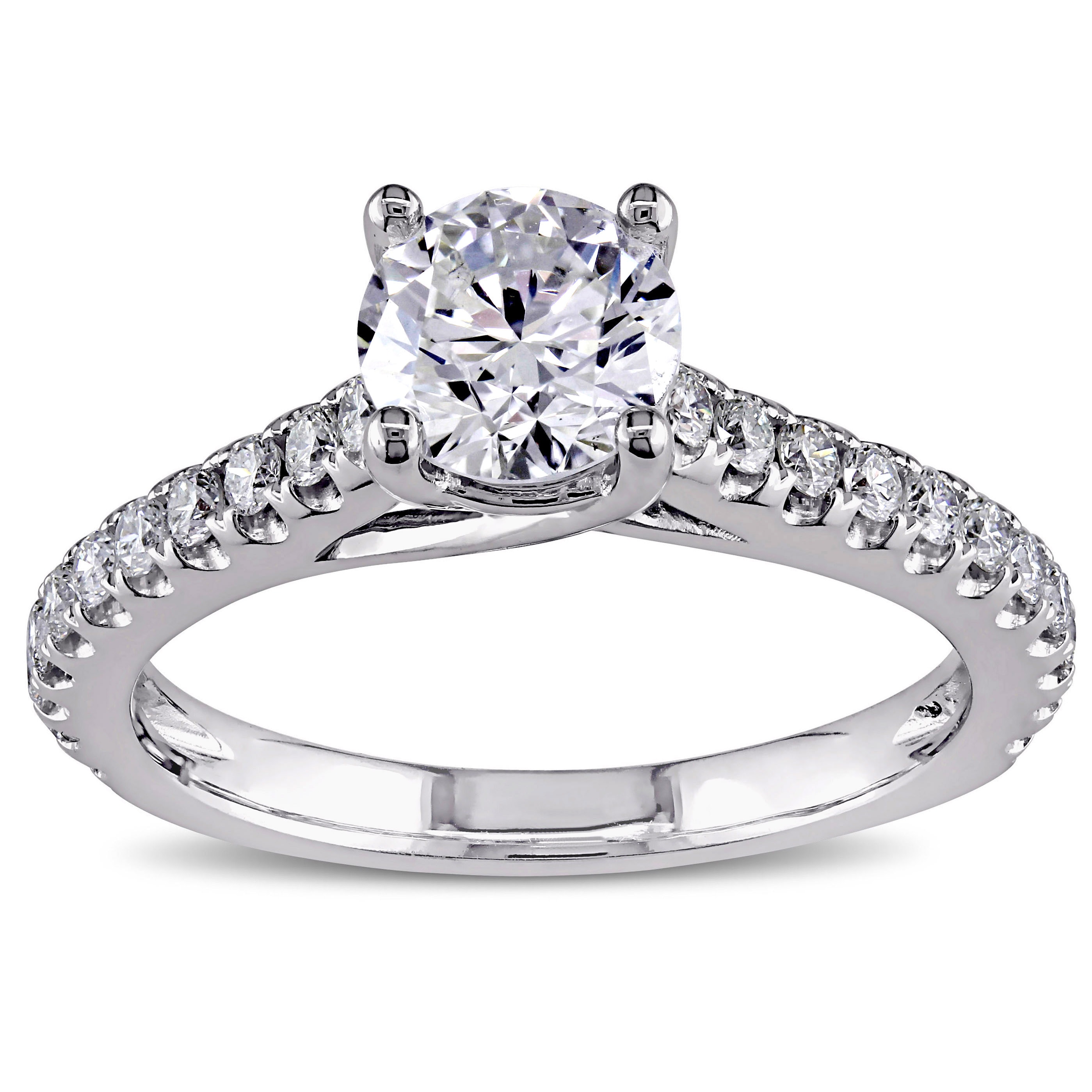 Miadora 14k White Gold 1 1/2ct TDW Diamond Engagement Ring - White G-H - White G-H