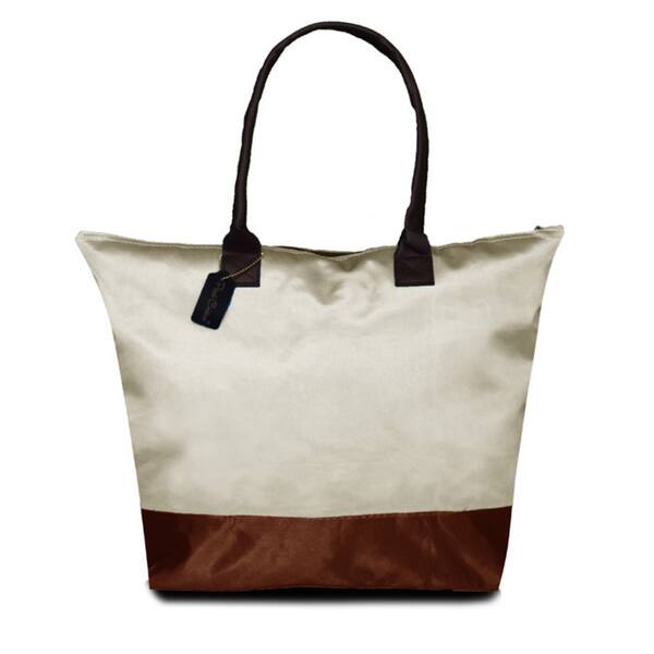 slide 1 of 1, Peach Couture KYLIE Two-tone Plage a Main Waterproof Tote