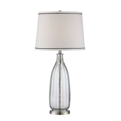 Lite Source Eileen Fluorescent Table Lamp, Polished Steel, Clear