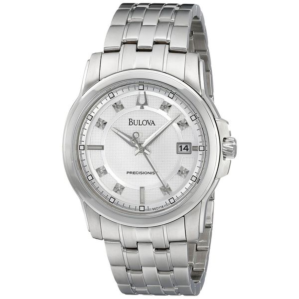 bulova men's crystal stainless steel watch