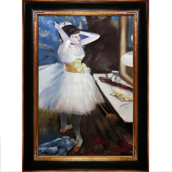 Shop Edgar Degas 'Dancer in Her Dressing Room' Hand Painted Framed ...