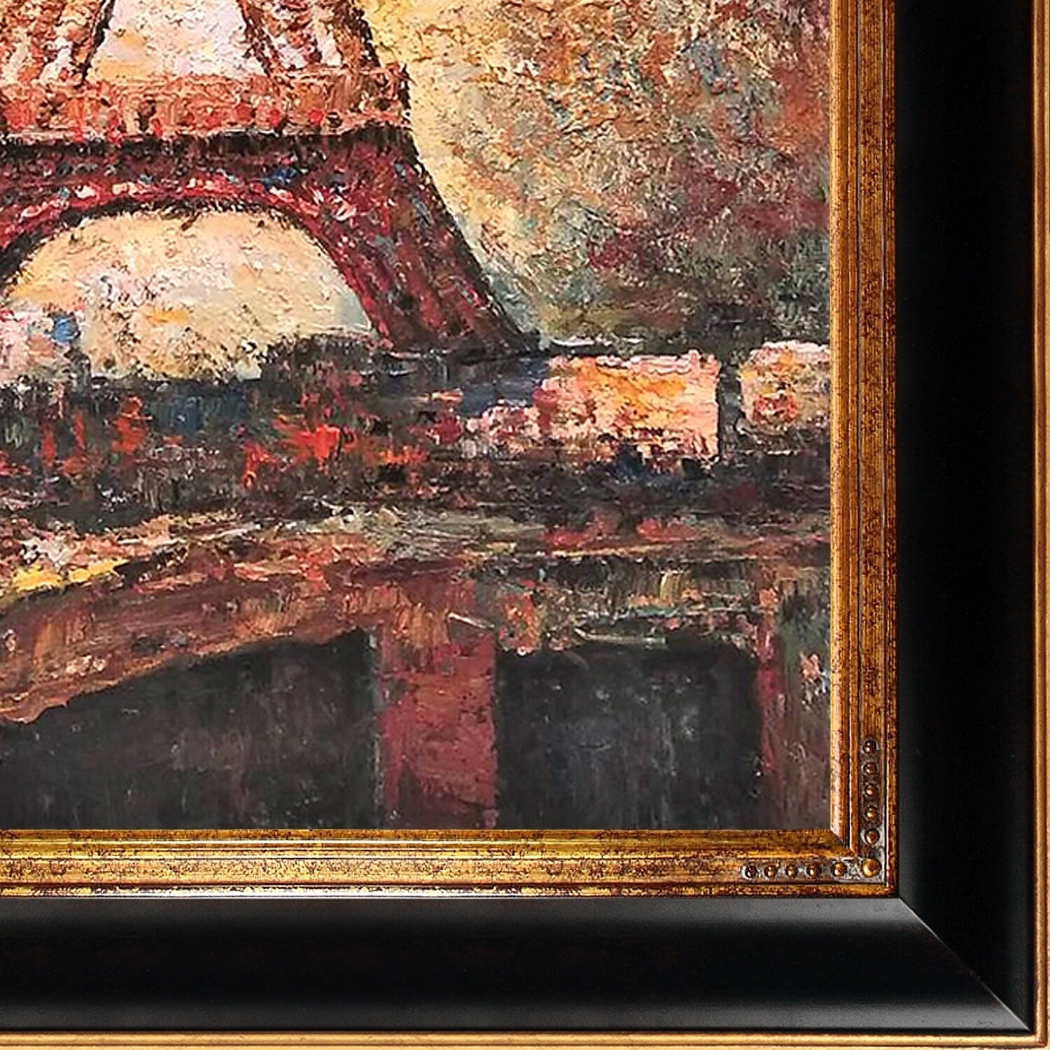 La Pastiche Georges Seurat 'The Eiffel Tower' Hand Painted Framed ...