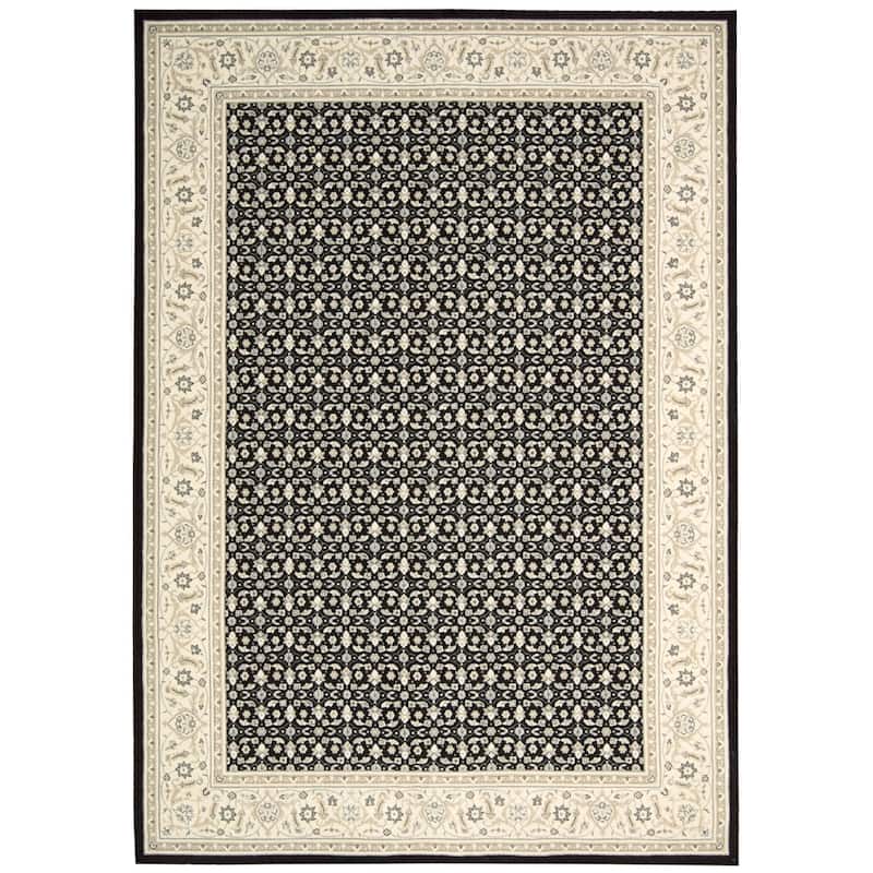 Nourison Persian Empire Traditional Floral Bordered Area Rug - 3'6" x 5'6" - Black - Runner/Rectangle