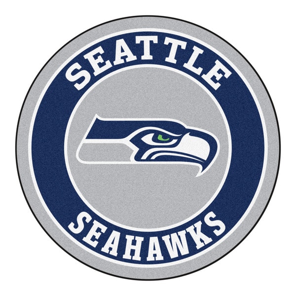 Fanmats NFL Seattle Seahawks Grey and Navy Nylon Roundel Mat (23 x 2