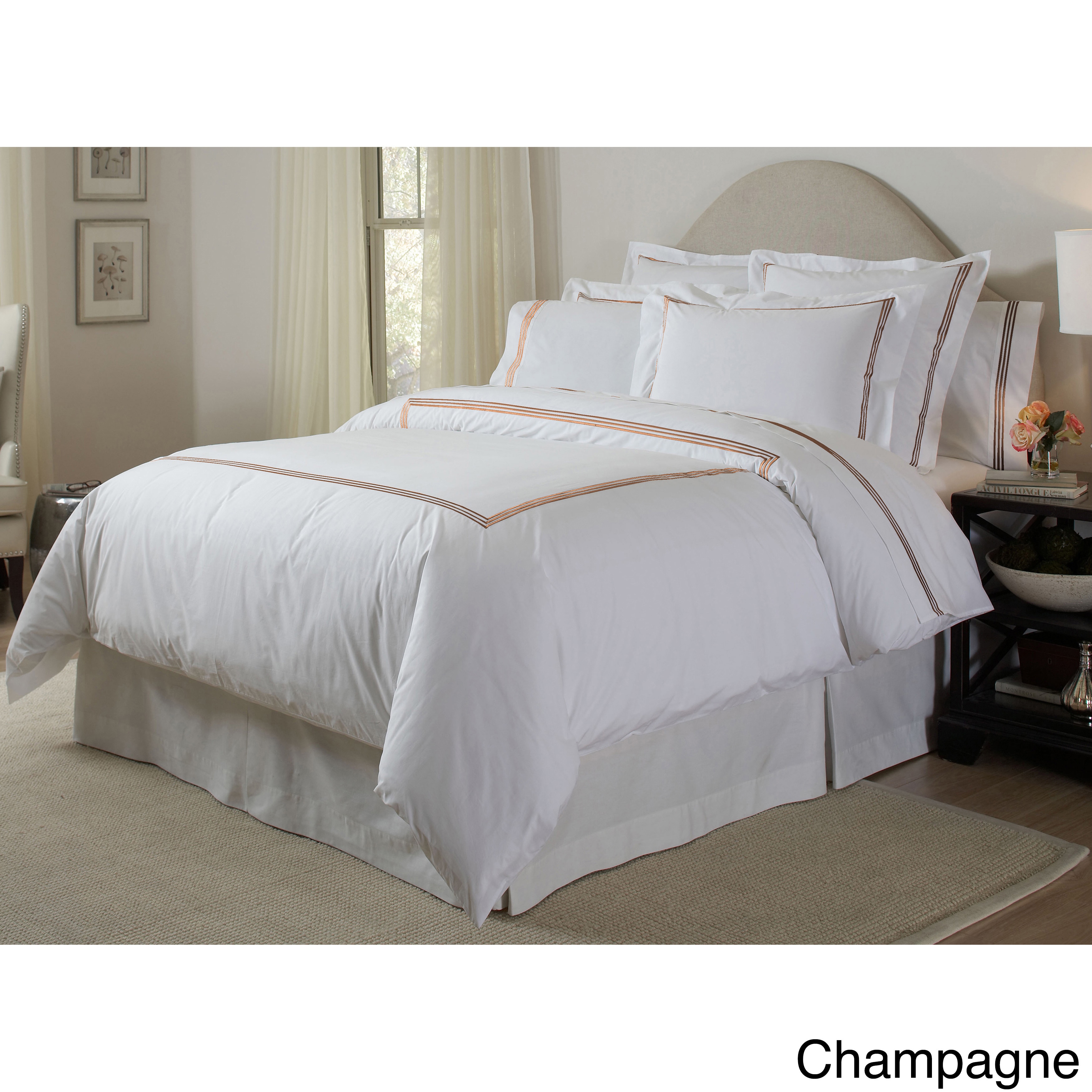 Shop Pointehaven Long Staple Cotton Embroidered 3 Piece Percale