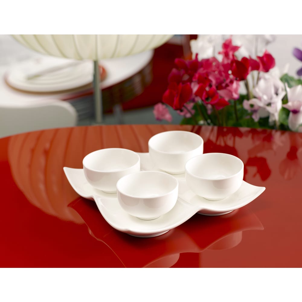 Vanilla Fare 4 3" Bowls w/Tray 8" 4oz