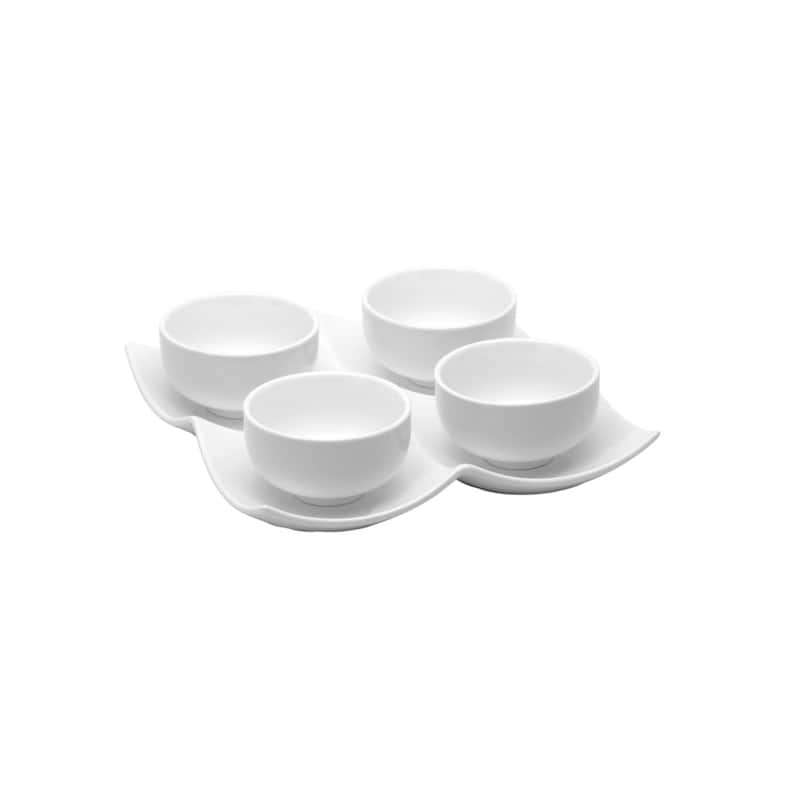 Vanilla Fare 4 3" Bowls w/Tray 8" 4oz