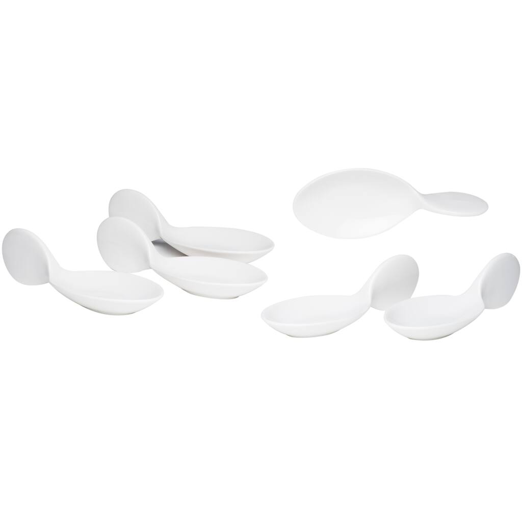 Red Vanilla Tasting Spoon / Spoon Rest 7" (Set of 6)
