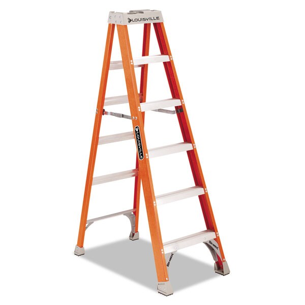 Louisville Fiberglass Heavy Duty Orange Step Ladder - 17427076 ...