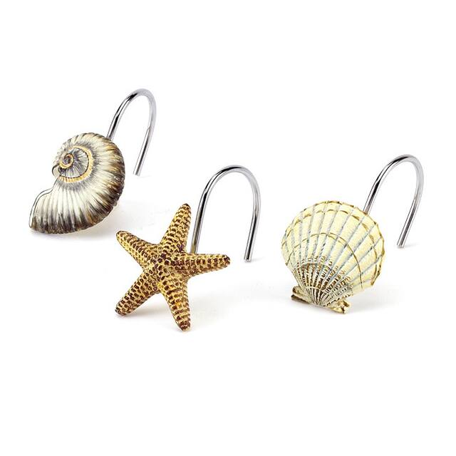 Antigua Coastal Shower Curtain Hooks (Set of 12)