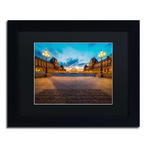 Mathieu Rivrin Blue Hour from the Louvre Framed Canvas Wall Art