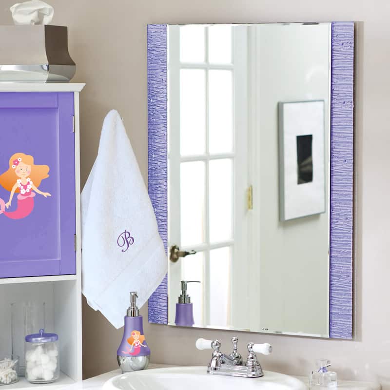 Sweet Kids 2-piece White Turkish Cotton Bath and Hand Towel Set with Lavender Purple Monogrammed Initial