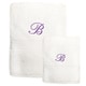 preview thumbnail 1 of 27, Sweet Kids 2-piece White Turkish Cotton Bath and Hand Towel Set with Lavender Purple Monogrammed Initial