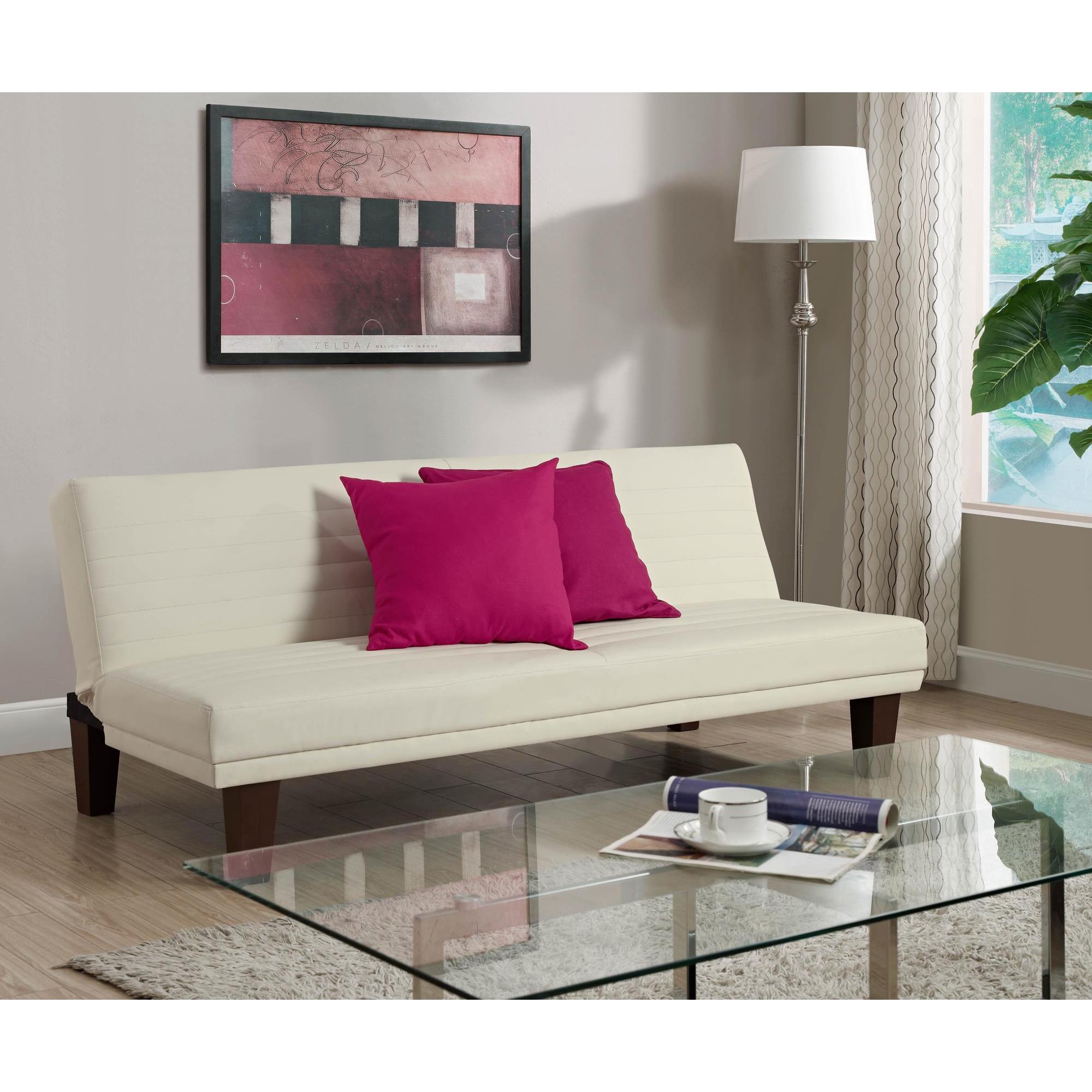 Shop DHP Dillan Vanilla Faux Leather Convertible Futon ...