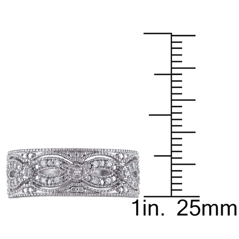 Miadora Sterling Silver 1/10ct TDW Diamond Ring