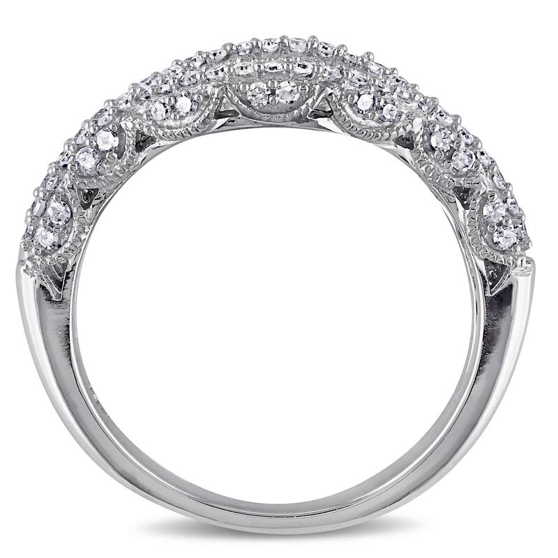 Miadora 10k White Gold 1/2ct TDW Diamond Wedding Band (G-H, I2-I3) - White G-H