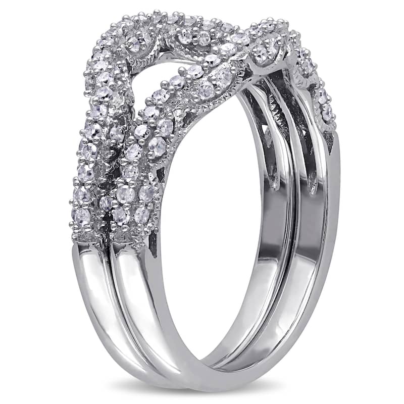 Miadora 10k White Gold 1/2ct TDW Diamond Wedding Band (G-H, I2-I3) - White G-H