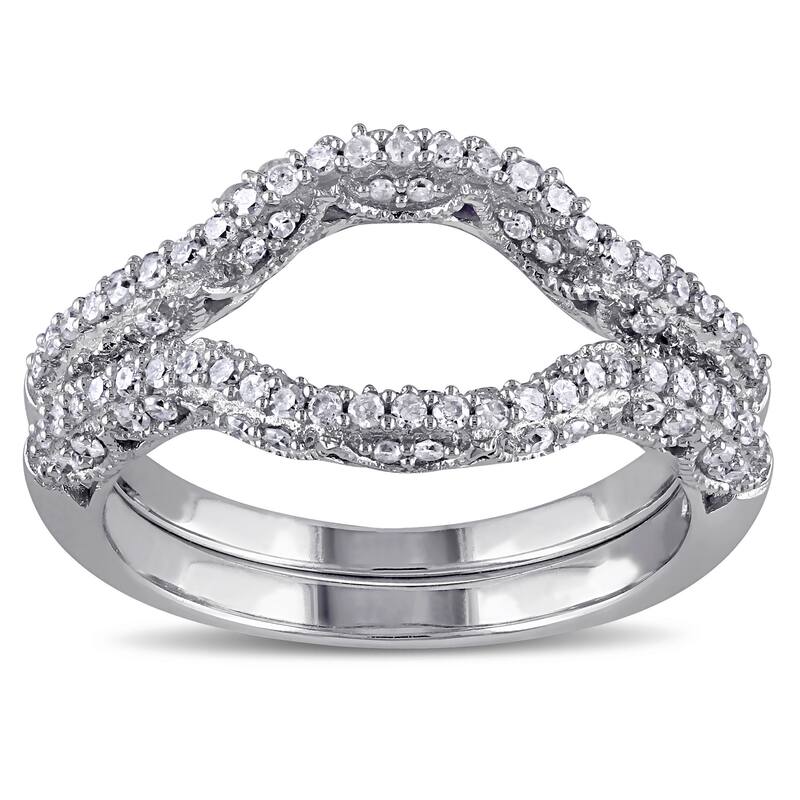 Miadora 10k White Gold 1/2ct TDW Diamond Wedding Band (G-H, I2-I3) - White G-H