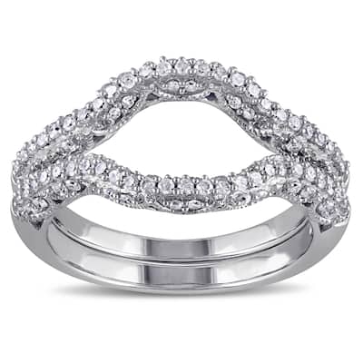 Miadora 10k White Gold 1/2ct TDW Diamond Wedding Band (G-H, I2-I3) - White G-H