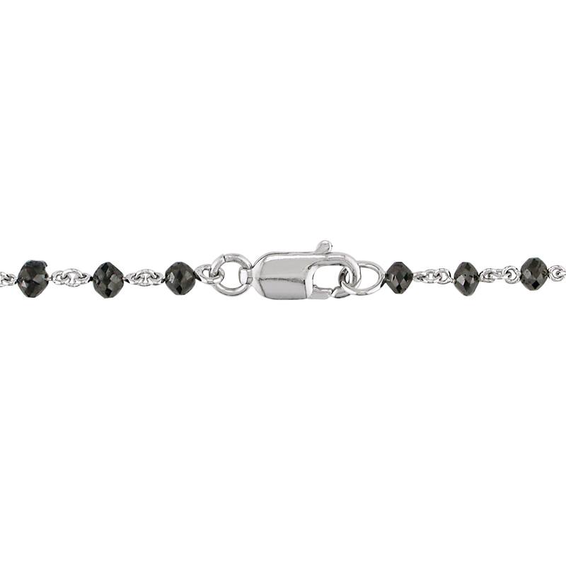 Miadora 14k White Gold FW Pearl and 32 1/3ct TDW Black Diamond Necklace