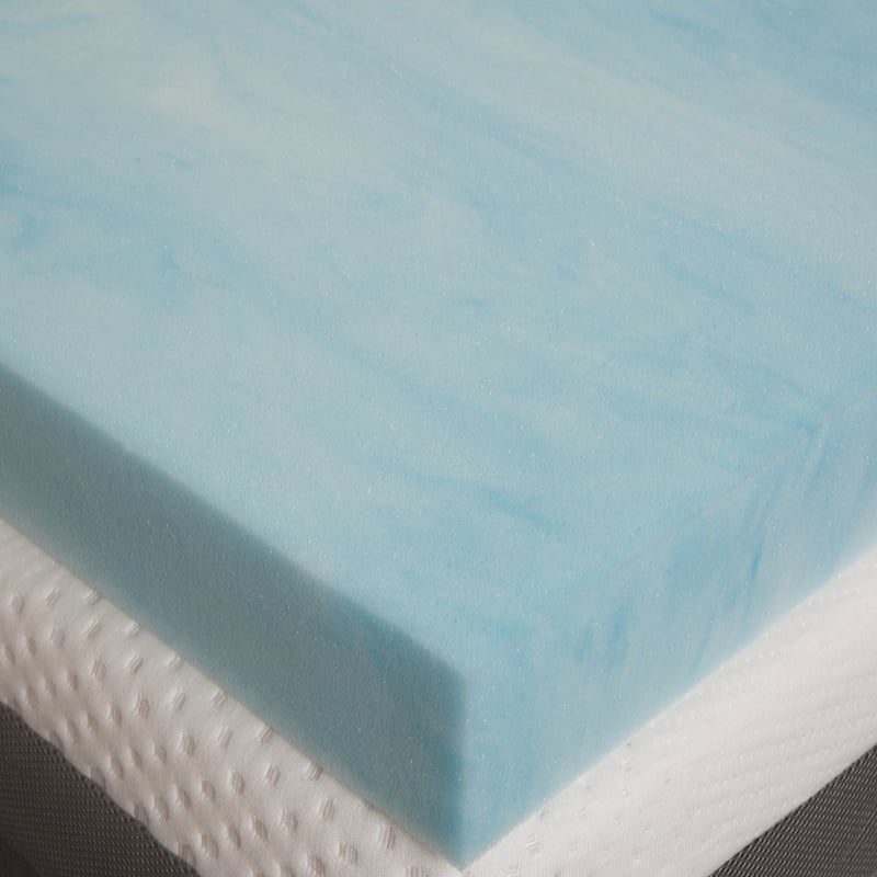 Slumber Solutions 2-inch Gel Memory Foam Mattress Topper - Blue - Twin