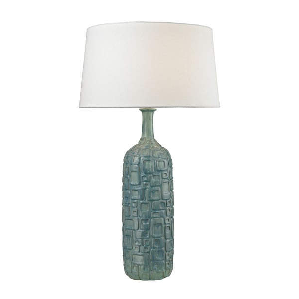 Dimond Cubist Ceramic Bottle Blue Lamp