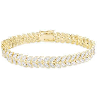 Finesque Gold Overlay 1 4ct Tdw Diamond Leaf Bracelet I J I2 Finesque Gold Overlay 1 4ct Tdw Diamond Leaf Bracelet I J I2 I3 On Free Shipping Today 10318579