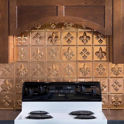 Fasade Fleur de Lis Polished Copper 15-square Foot Backsplash 15 Sq Ft Kit