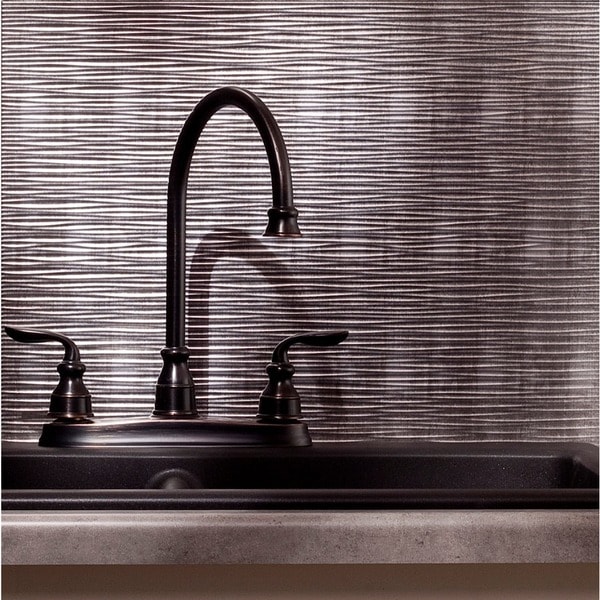 Fasade Ripple Crosshatch Silver 18 square Foot Backsplash Kit