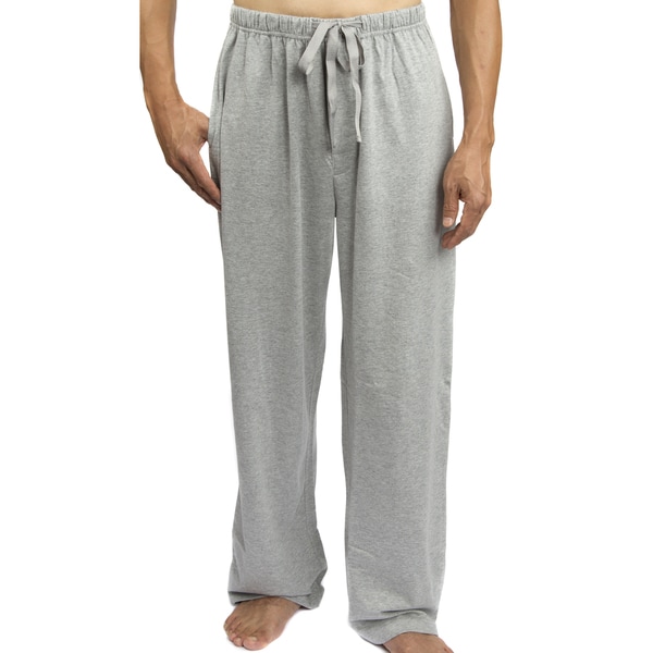 Shop Leisureland Men's Solid Jersey Cotton Knit Pajama Pants - Free ...