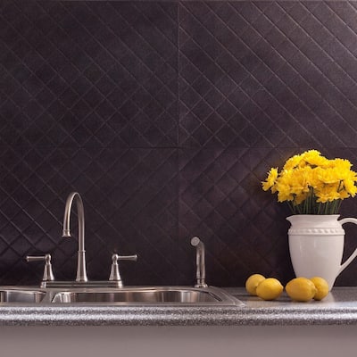 Fasade Quilted Smoked Pewter 15-square Foot Backsplash 15 Sq Ft Kit