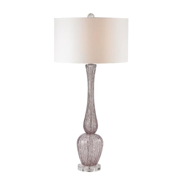 slide 1 of 1, Dimond Swirl Glass Radiant Orchid Glass Table Lamp