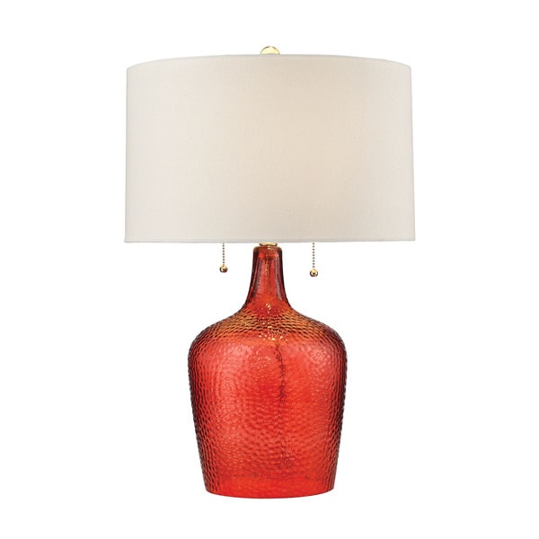 Dimond Hatteras Hammered Glass Blood Orange Table Lamp
