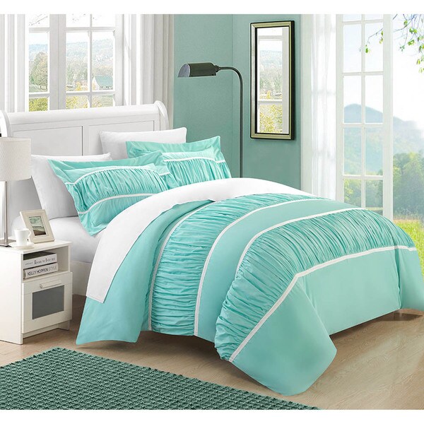 Chic Home Elizabeth Pleats and Ruffled 7-piece Duvet Cover Set with Sheet Set