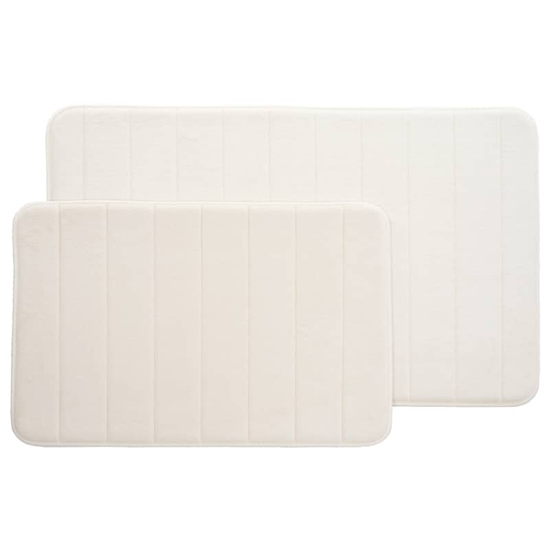 Bathroom Rugs - 2-Piece Memory Foam Bath Mats with Microfiber Top by Windsor Home