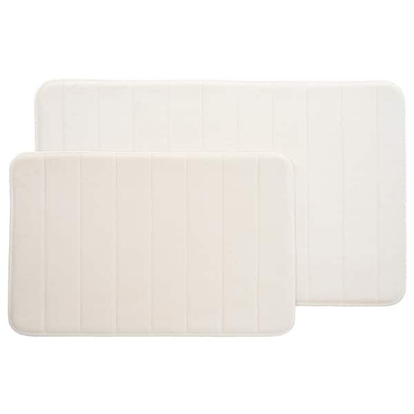 Bathroom Rugs - 2-Piece Memory Foam Bath Mats with Microfiber Top