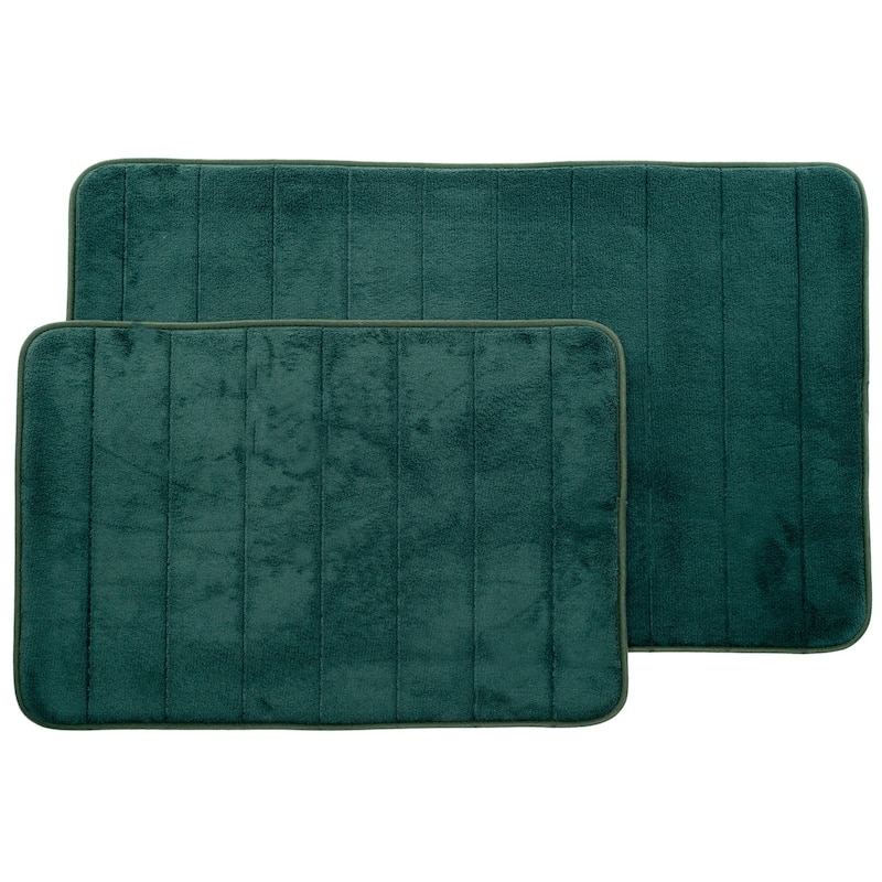 Bathroom Rugs - 2-Piece Memory Foam Bath Mats with Microfiber Top by Windsor Home