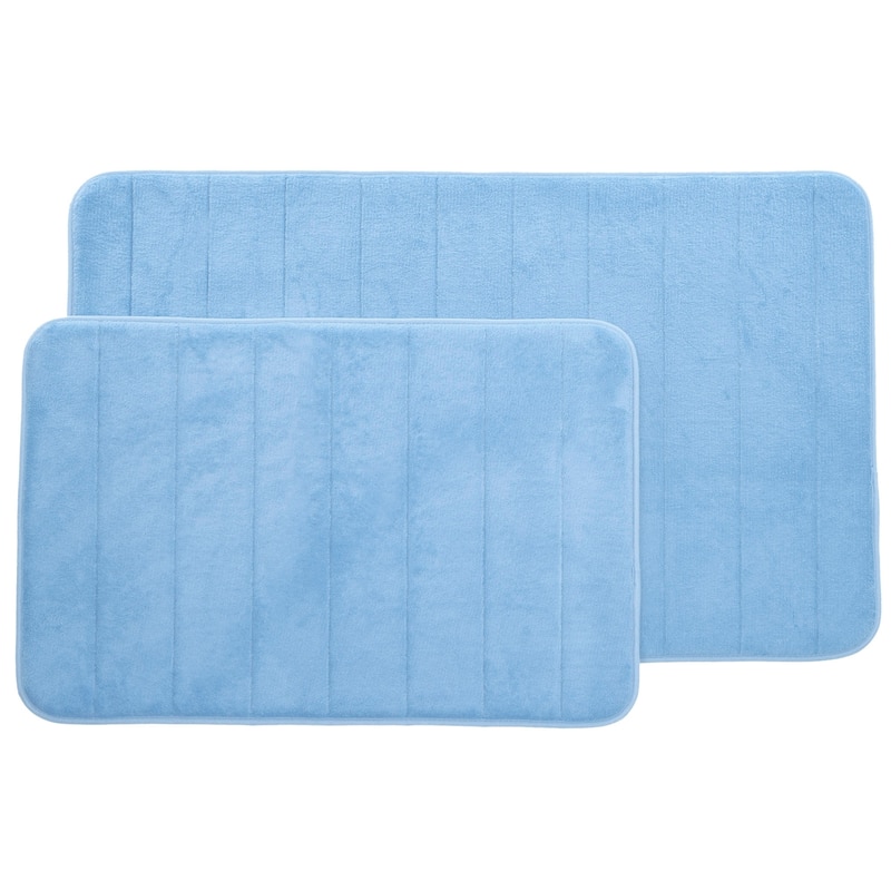 Bathroom Rugs - 2-Piece Memory Foam Bath Mats with Microfiber Top by Windsor Home