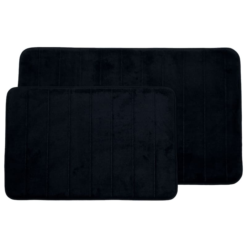 Bathroom Rugs - 2-Piece Memory Foam Bath Mats with Microfiber Top by Windsor Home