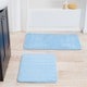 preview thumbnail 7 of 32, Bathroom Rugs - 2-Piece Memory Foam Bath Mats with Microfiber Top by Windsor Home Light Blue