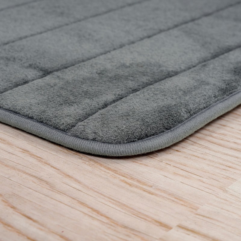 Bathroom Rugs - 2-Piece Memory Foam Bath Mats with Microfiber Top by Windsor Home
