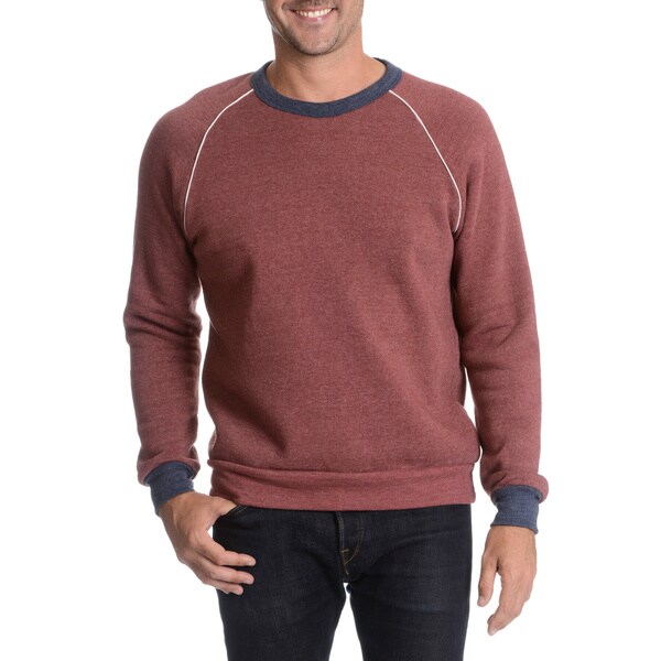 Alternative Earth Men's Crew Neck Sweatshirt with Contrast Seams Free