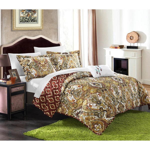 Chic Home Paisley Global Inspired Veleda Reversible 4-piece Quilt Set