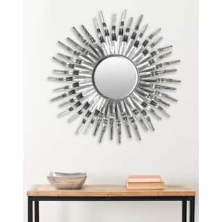 SAFAVIEH Handmade Art Silver Sunburst 36-inch Decorative Mirror - 36" x 36" x 1.5"