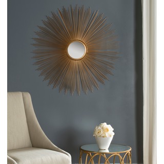 SAFAVIEH Handmade Art Gold Sunburst 41-inch Decorative Mirror - 40.8" x 40.8" x 0.8"