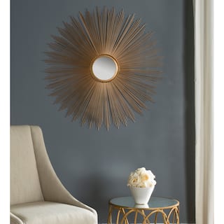SAFAVIEH Handmade Art Gold Sunburst 41-inch Decorative Mirror - 40.8" x 40.8" x 0.8"