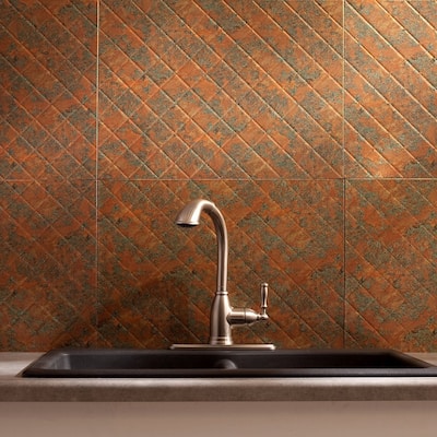 Fasade Quilted Backsplash in Copper Fantasy 15-square-foot 15 Sq Ft Kit
