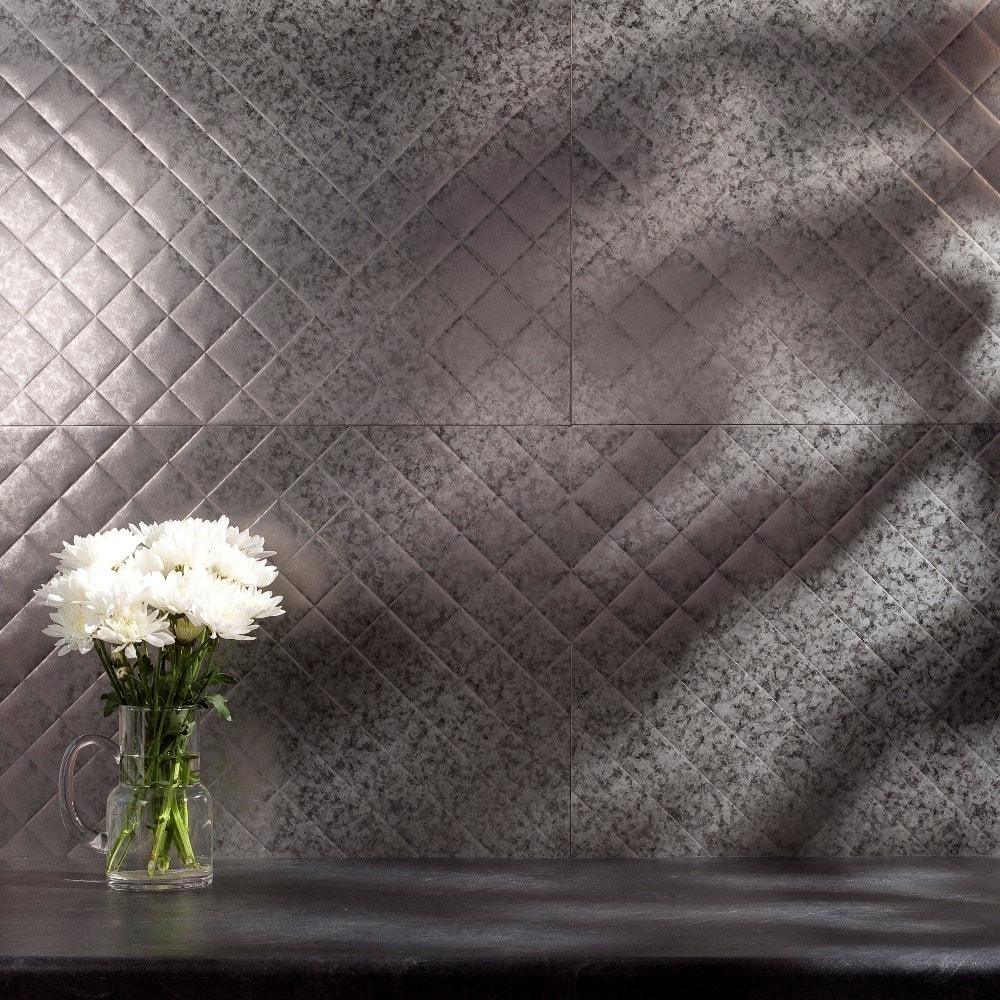 Fasade Quilted Backsplash in Galvanized Steel 15-square-foot 15 Sq Ft Kit