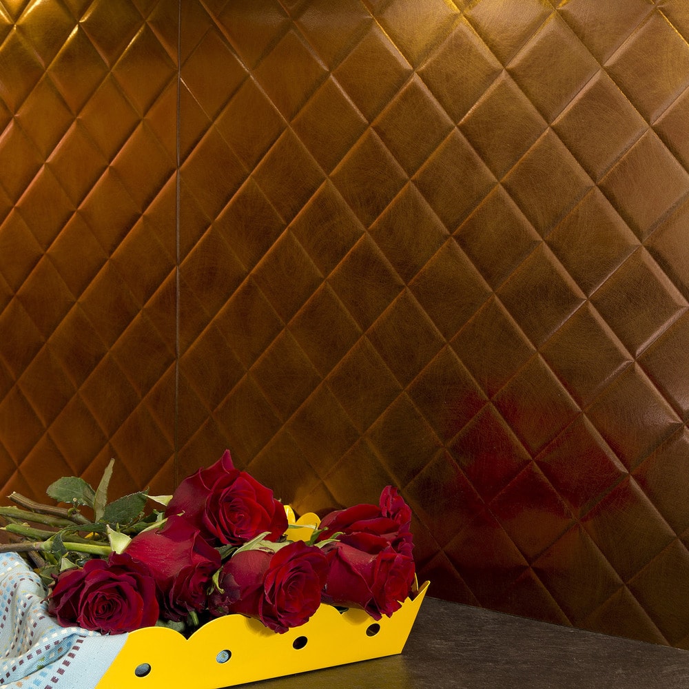 Fasade Quilted Backsplash in Antique Bronze 15-square-foot 15 Sq Ft Kit