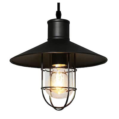 Bess Adjustable Cord 1-light Black Edison Pendant